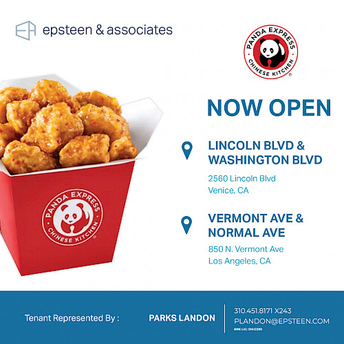 Two New Panda Express Locations | 2560 Lincoln Blvd. & 850 N. Vermont Ave.